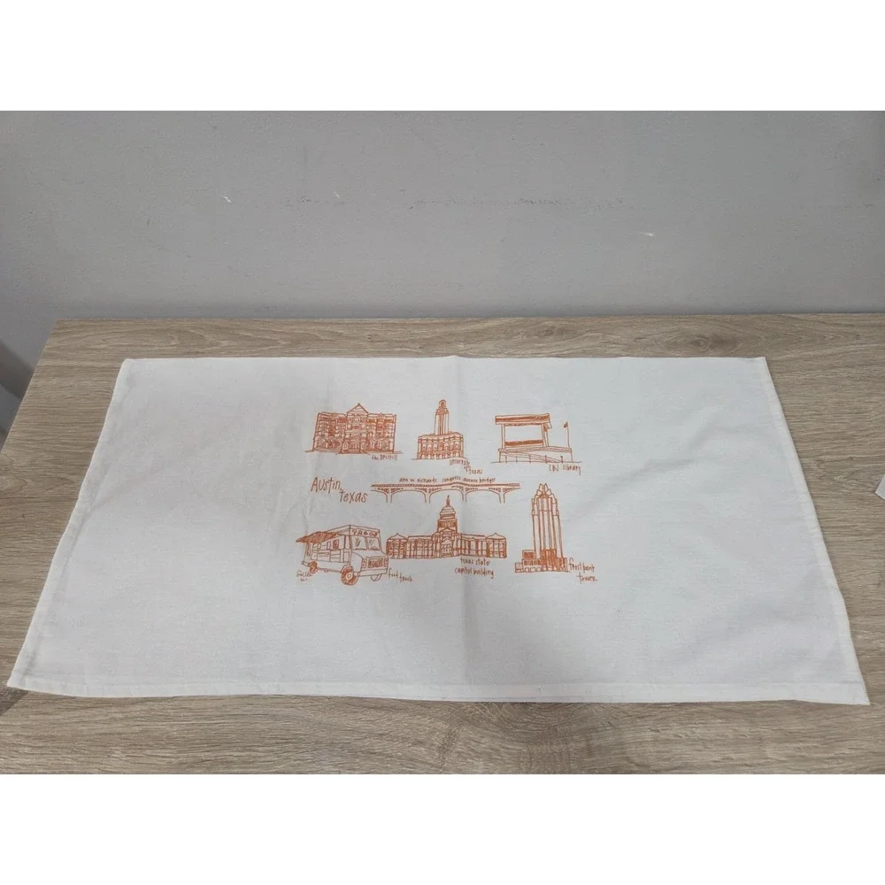 Austin‎ Texas Tea Towel Cotton Local Attractions Food Truck 26x26